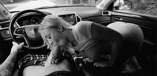 Blowjob in car meanwhile driving